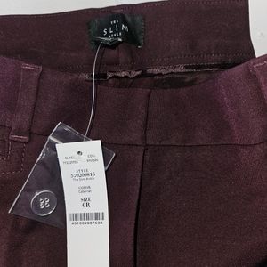 NWT White House Black Market burgundy pants, size 6R
